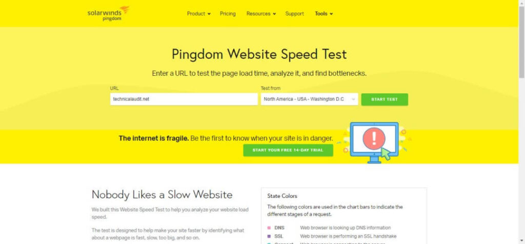 Pingdom Speed Test